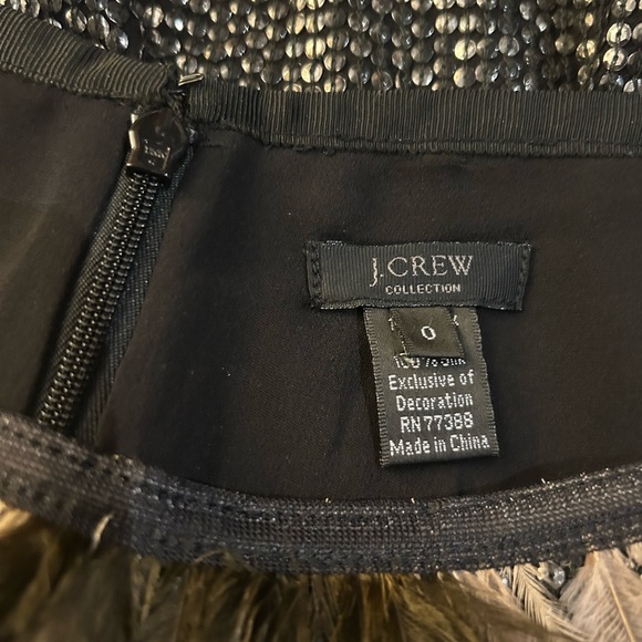 J CREW COLLECTION Naomi Feather Sequin Embellished SILK Mini Skirt 0 - Picture 6 of 15